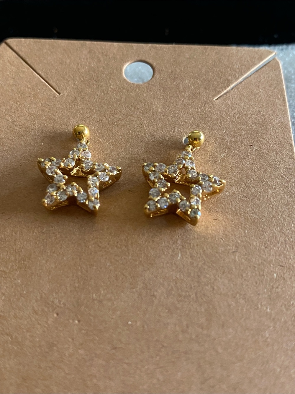 Gold Star Crystal Drop Earrings - Women Jewelry